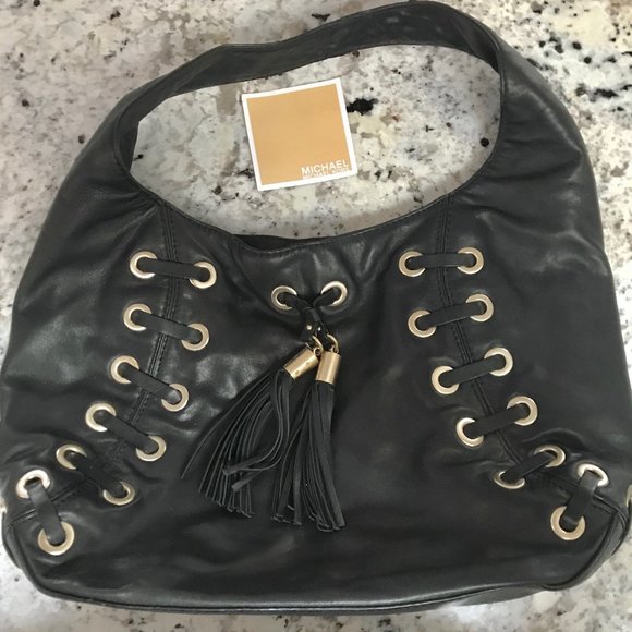 Kors Astor Grommet Hobo Leather Shoulder Bag - Picture 1 of 6